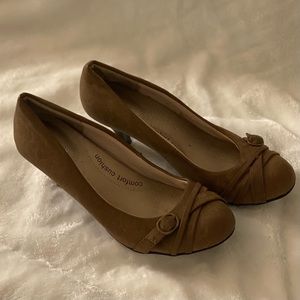 Brown Suede Low Heels